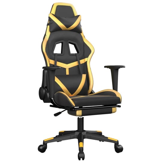 Fotel gamingowy z masażem - czarno-złoty, 67x64x(1 Inna marka