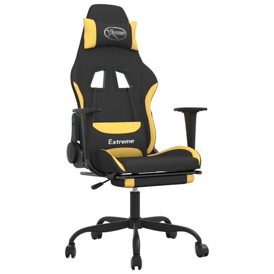 Fotel gamingowy z masażem - Czarno-żółty, 66x58x12 Inna marka