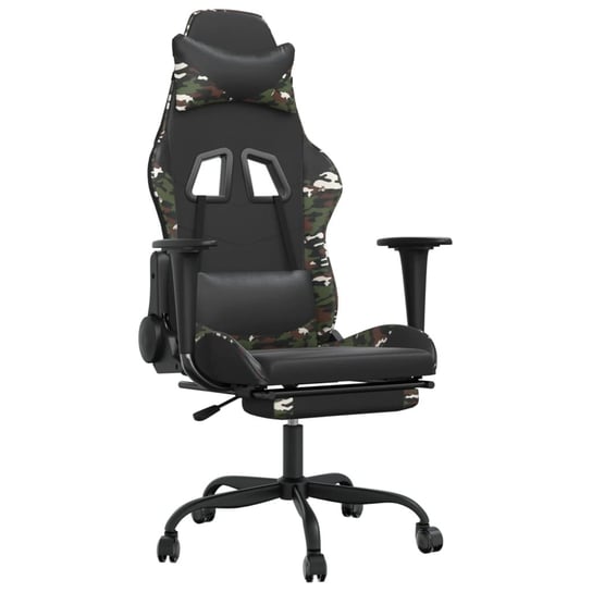 Fotel gamingowy z masażem, czarny/moro, 66x56x(120 Inna marka