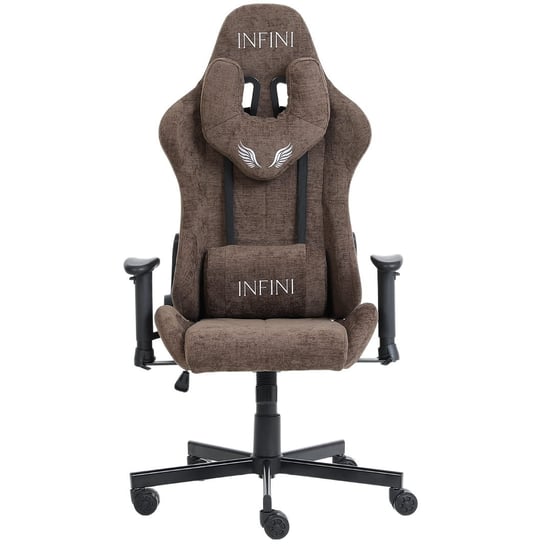 Fotel Gamingowy z tkaniny INFINI Luxor Dark Brown Infini