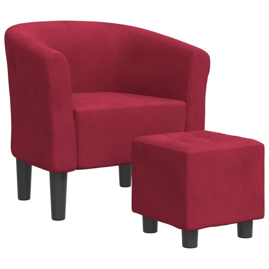 Fotel klubowy z podnóżkiem - winna czerwień, 70x56 Inna marka