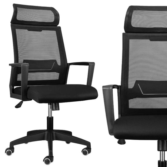 Fotel Krzesło Obrotowe Biurowe Czarne Do Biurka Na Kółkach Szchara