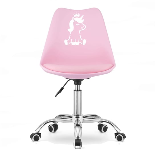 Fotel Krzesło Obrotowe Biurowe Dla Dzieci Różowe Zolta