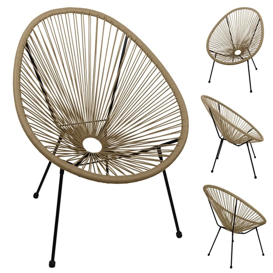 Fotel Krzesło ogrodowe ACAPULCO - Beżowy Domarex
