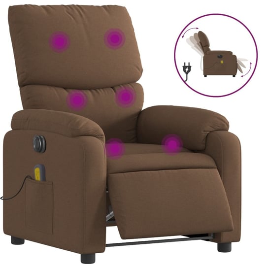 Fotel masujący elektryczny, brązowy, 75x99x99 cm, Inna marka