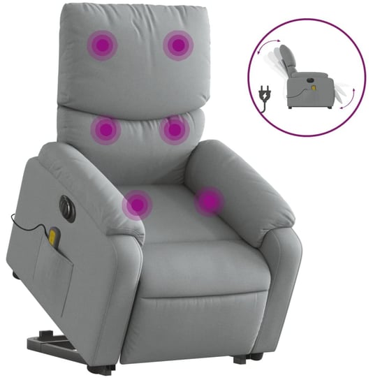 Fotel masujący elektryczny, rozkładany, jasnoszary / AAALOE Inna marka