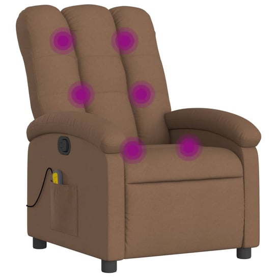 Fotel masujący rozkładany 6-punktowy brązowy 70x93 Inna marka