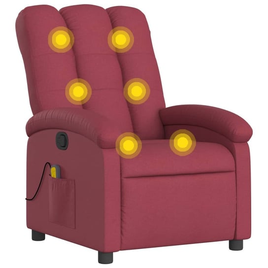 Fotel masujący rozkładany, 70x93x101 cm, winna cze Inna marka