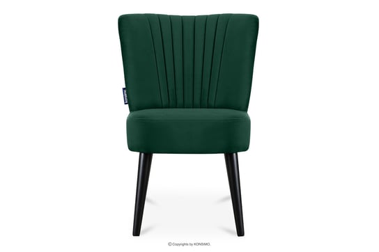 Fotel na wysokich nogach do salonu welur ciemny zielony DUCO Konsimo Konsimo