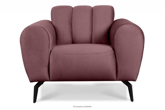 Fotel nowoczesny na nóżkach do salonu różowy RUBERO Konsimo