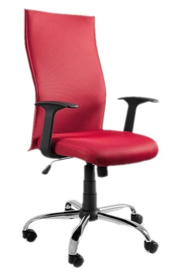 Fotel obrotowy, biurowy, Black on Black, tkanina, czerwony Unique