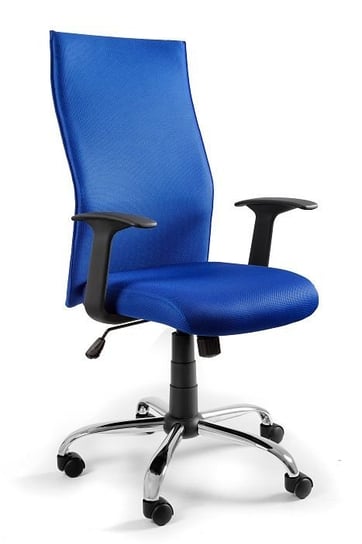 Fotel obrotowy, biurowy, Black on Black, tkanina, niebieski Unique