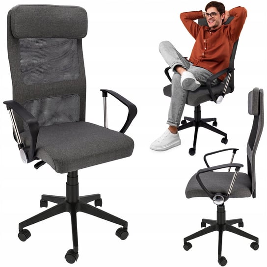 Fotel Obrotowy Biurowy Do Biurka Krzesło Siatka Zoom JUMI