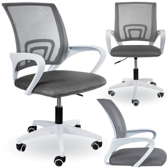 fotel obrotowy biurowy krzesło szare Zolta