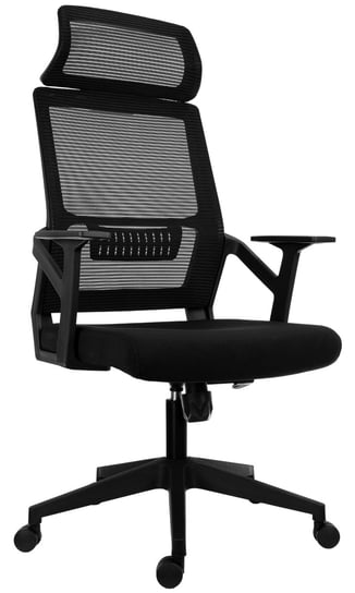 Fotel Obrotowy Biurowy Mikrosiatka Krzesło Czarne Ergonomiczne Szchara
