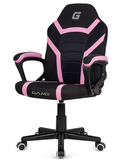 Fotel obrotowy gamingowy do biurka czarno - różowy tkanina MARIO BLACK PINK Fabric Lugano