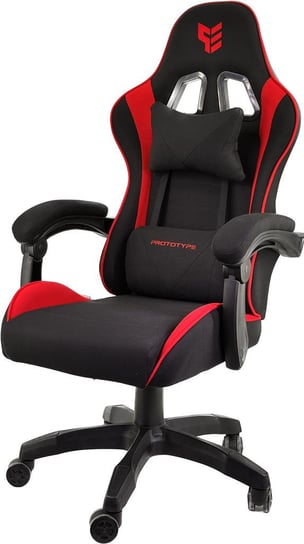 Fotel obrotowy gamingowy ENZO RED FABRIC krzesło do biurka Prototype