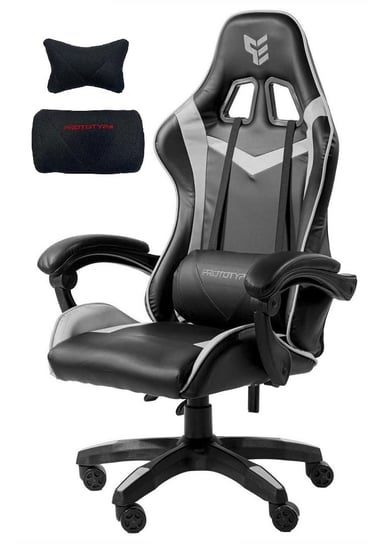 Fotel obrotowy gamingowy HERO GREY PU krzesło do biurka Prototype