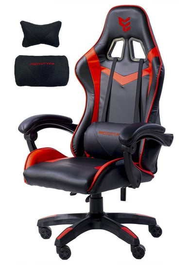 Fotel obrotowy gamingowy HERO RED PU krzesło do biurka Prototype