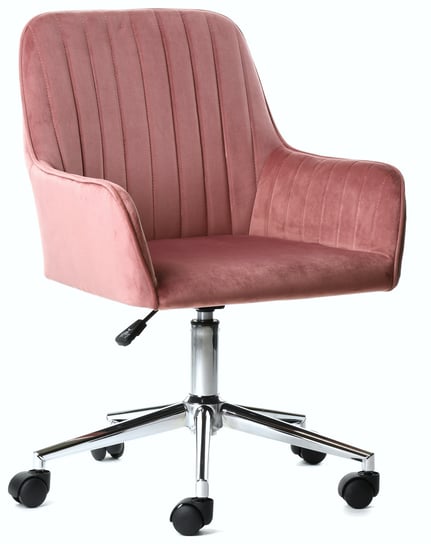Fotel obrotowy, krzesło biurowe Bler velvet różowy exitodesign