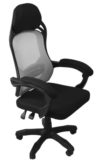 Fotel obrotowy, krzesło biurowe, oscar, czarny, szary Topeshop