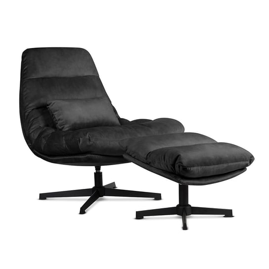 Fotel obrotowy MUTTO B z podnóżkiem/ czarny velvet Inna marka