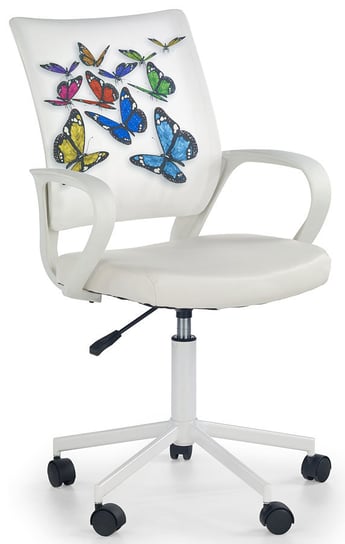 Fotel obrotowy PROFEOS Ator, Motyle, biało-różnokolorowy, 53x59x100 cm Profeos