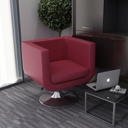 Fotel obrotowy vidaXL, czerwony, 62x56x66 cm vidaXL