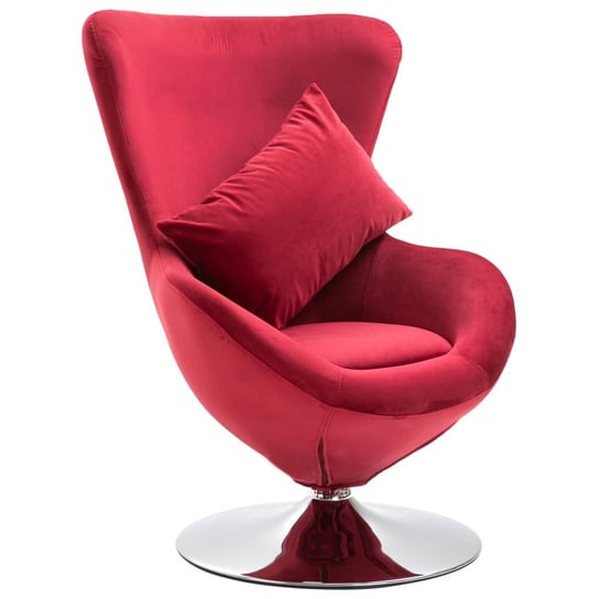 Fotel obrotowy z poduszką VIDAXL, czerwony, 64x64x86 cm vidaXL