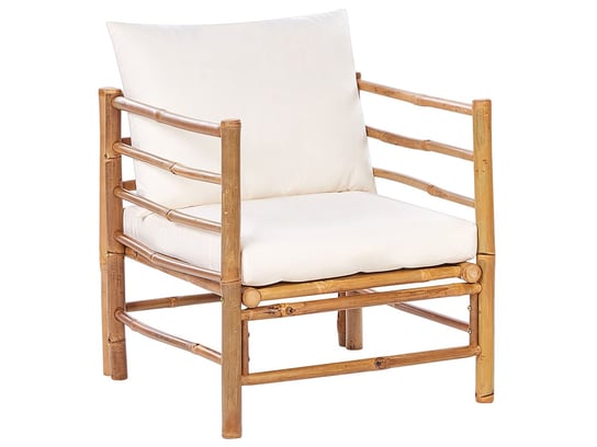 Fotel ogrodowy bambusowy złamana biel CERRETO Beliani