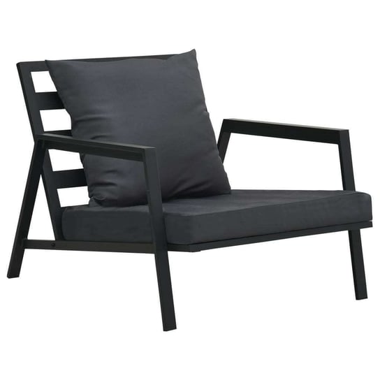 Fotel ogrodowy z poduszkami, ciemnoszary, aluminium vidaXL