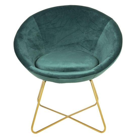 Fotel okrągły z poduszką na złotych nogach : Kolor - Morski MIA home