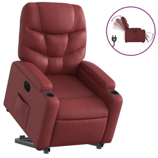 Fotel podnoszący i rozkładany, winna czerwień, 74x Inna marka