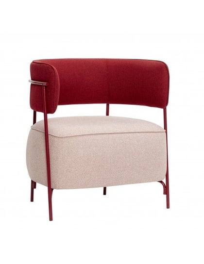 Fotel, poliester / metal, różowo-czerwony Hübsch Hubsch Design