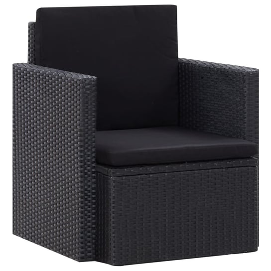 Fotel polirattanowy 65x65x74 cm, czarny Zakito