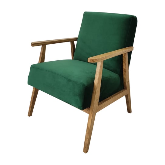 Fotel PRL dąb zielony Scandi Home Style