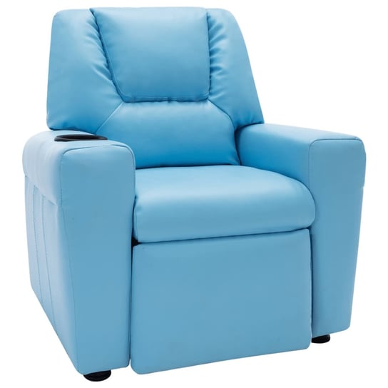 Fotel rozkładany dla dzieci, obity sztuczną skórą, niebieski vidaXL