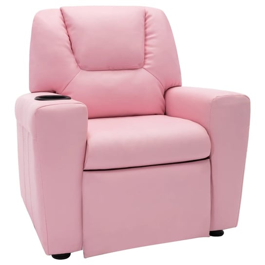 Fotel rozkładany dla dzieci, obity sztuczną skórą, różowy vidaXL