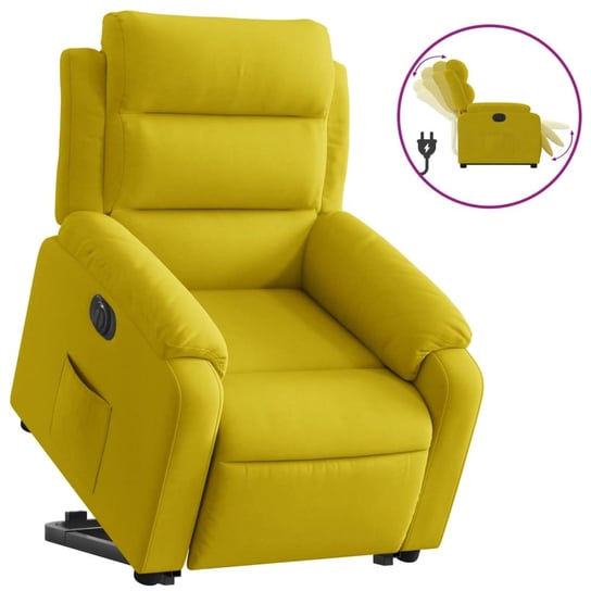 Fotel rozkładany dla seniora, 75x92.5x100 cm, żółt Zakito