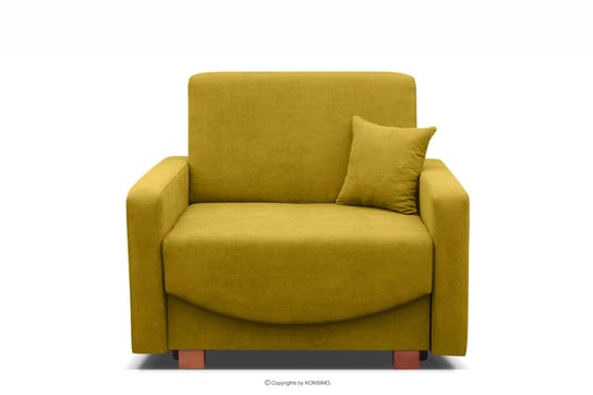 Fotel rozkładany do spania amerykanka żółty INCA Konsimo