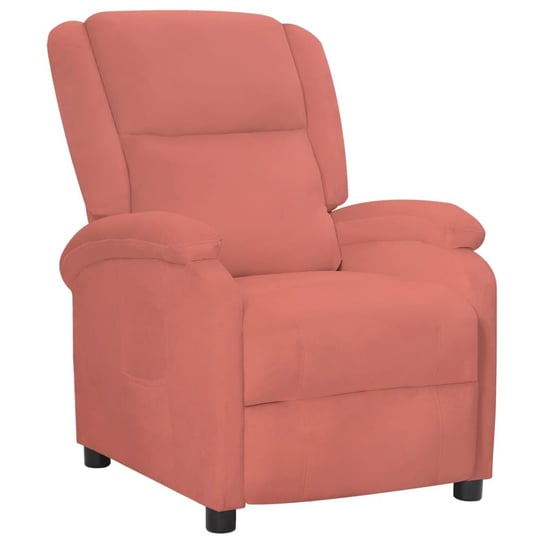 Fotel rozkładany, różowy, obity aksamitem vidaXL