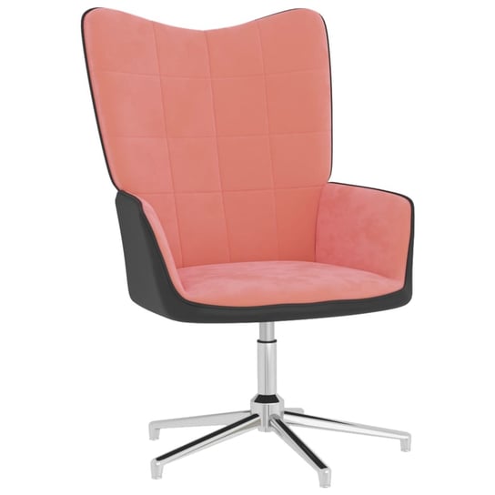 Fotel różowy, aksamit i PVC vidaXL