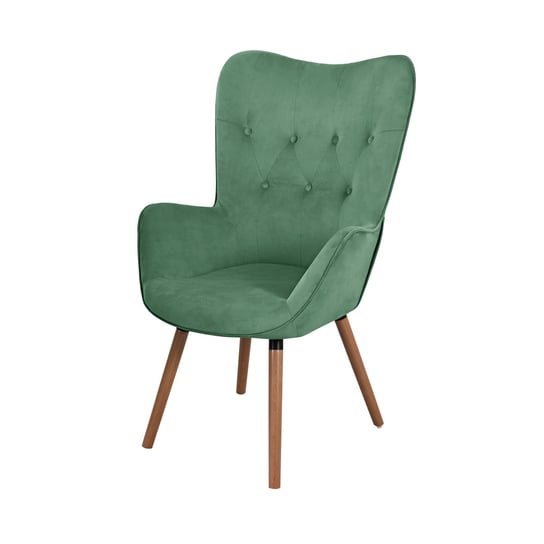 Fotel SVITA CLEO z pokryciem z tkaniny w kolorze zielonym SVITA