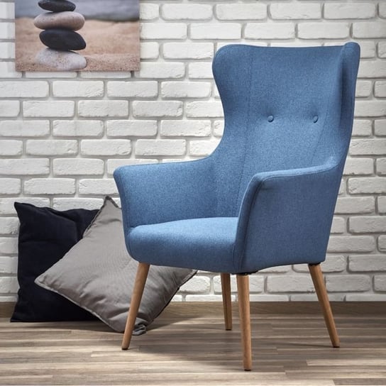 Fotel tapicerowany Candy, niebieski Style Furniture