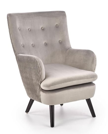 Fotel tapicerowany ELIOR Velma, popielaty, 70x78x100 cm Elior