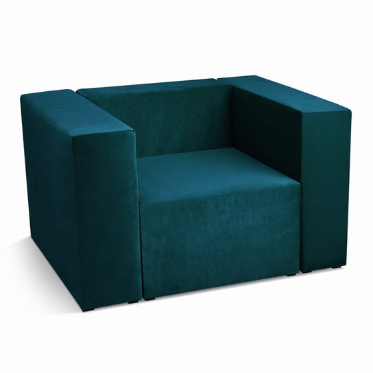 Fotel tapicerowany LEON w kolorze niebieskim – segment do zestawu mebli modułowych: siedzisko i oparcie POSTERGALERIA