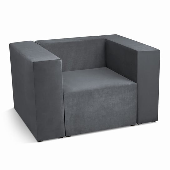 Fotel tapicerowany LEON w kolorze szarym – segment do zestawu mebli modułowych: siedzisko i oparcie POSTERGALERIA