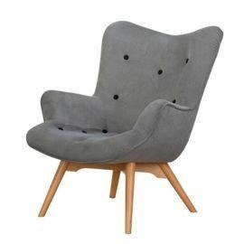 Fotel tapicerowany SCANDINAVIAN STYLE DESIGN Retro fotele Tutubi, szary Scandinavian Style Design