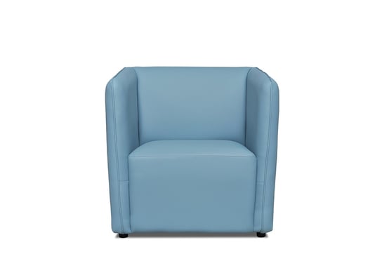 Fotel UMBO *błękitny, 74x75x77, ekoskóra/metal/drewno/plastik Konsimo
