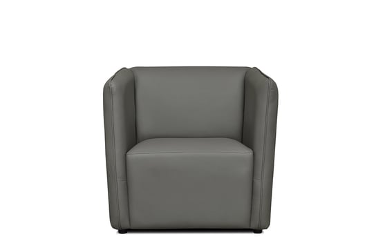 Fotel UMBO *szary, 74x75x77, ekoskóra/metal/drewno/plastik Konsimo